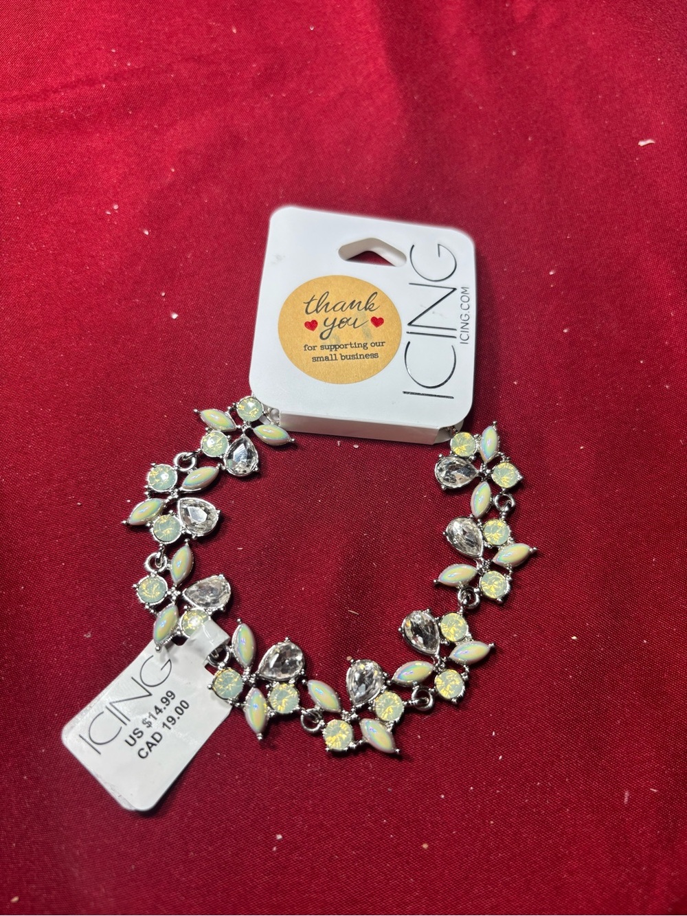 New Icing Opalescent Floral Crystal Bracelet- Opal/Clear